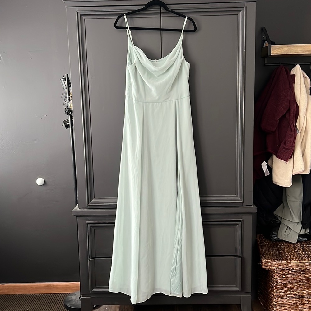 David’s bridal bridesmaid dress size 12 dusty sage